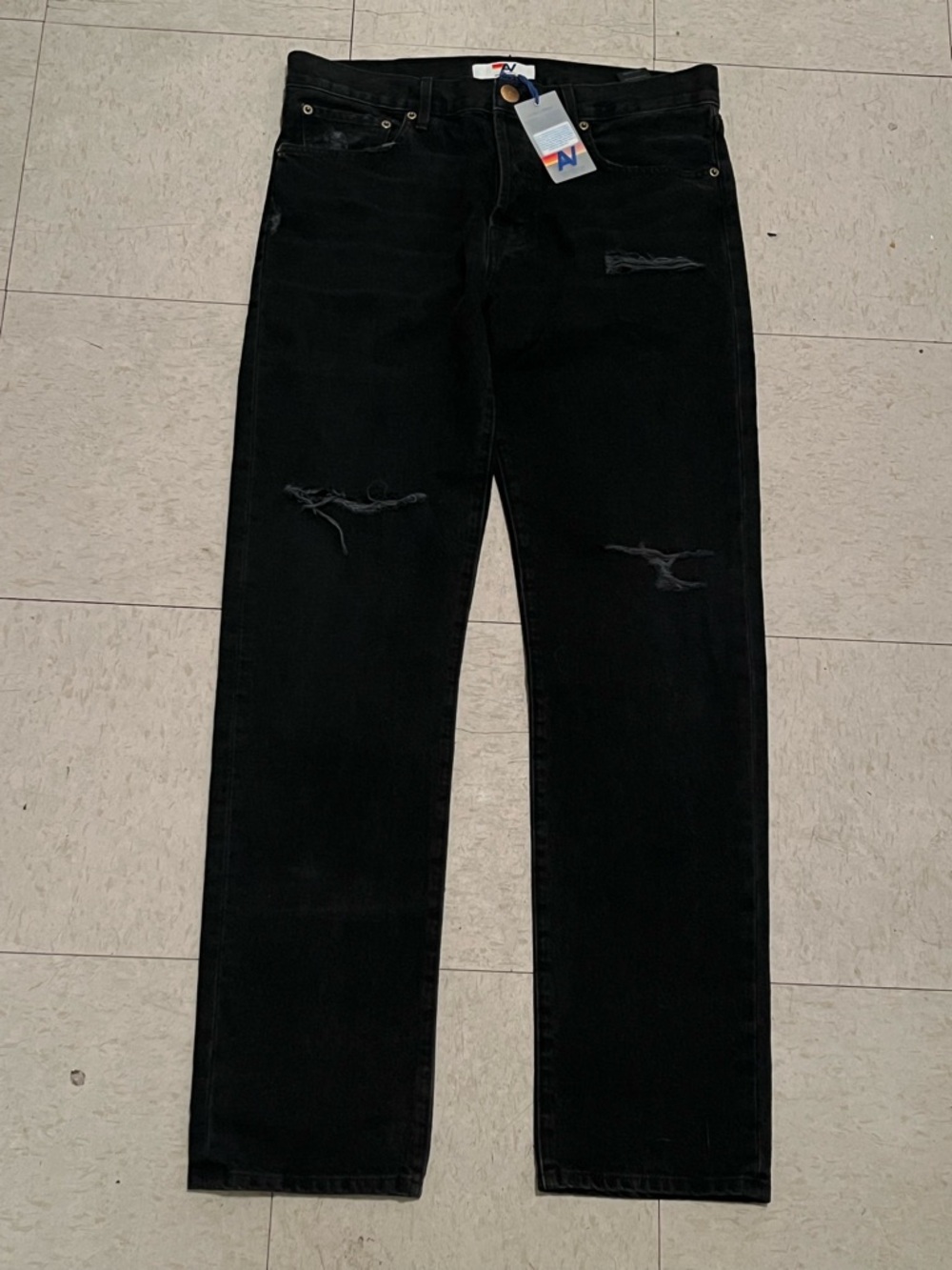 Aviator Nation Men’s Classic Straight Leg Denim Jean  BLACK Size 32 Men NWT
